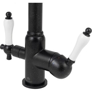 Смеситель для кухни Kaiser Vincent под фильтр, ручки керамика, черный мрамор (31144-2)