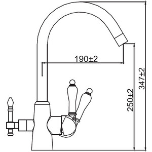 Смеситель для кухни Kaiser Vincent Marble под фильтр, черный (31744-2)