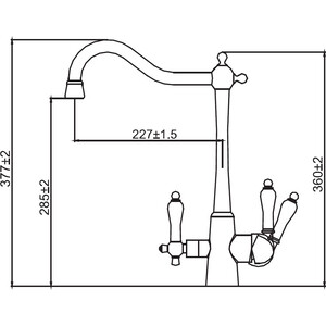 Смеситель для кухни Kaiser Vincent Bronze под фильтр, бронза (31844-3)