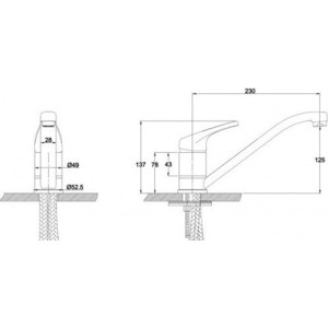 Смеситель для кухни Kaiser County Sandbeige песочный мрамор (66231-1/66233-1)