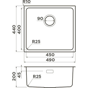 Кухонная мойка и смеситель Omoikiri Tadzava 49-U IN Nagano нержавеющая сталь (4993074, 4994011)