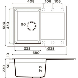Кухонная мойка Omoikiri Sakaime 68 DC темный шоколад (4993192)