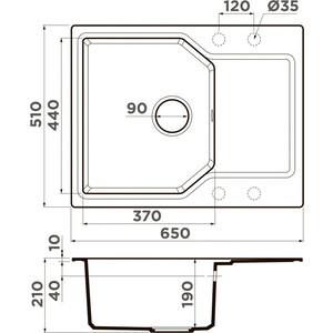 Кухонная мойка Omoikiri Yonaka 65 GR leningrad grey (4993346)