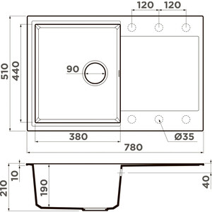 Кухонная мойка Omoikiri Daisen 78 GR leningrad grey (4993325)