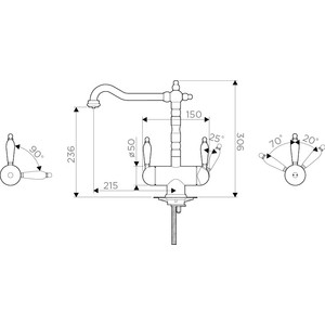Смеситель для кухни Omoikiri Amagasaki SI античное серебро (4994045)
