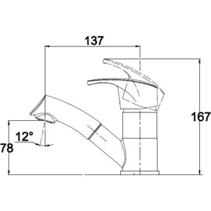 Смеситель для раковины Kaiser Leon парикмахерский, хром (19366)