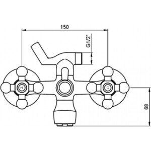 Смеситель для ванны Kaiser Carlson с душем, хром (11044 Kaiser)