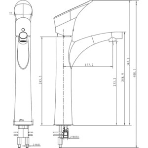 Смеситель для раковины Kaiser Calla высокий, хром (71111)