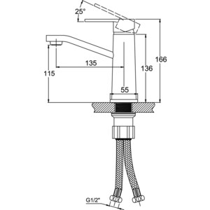 Смеситель для раковины Kaiser Sonat хром (34511)