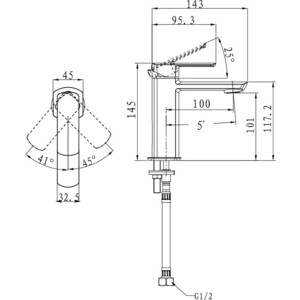 Смеситель для раковины Kaiser Saga хром (53011)