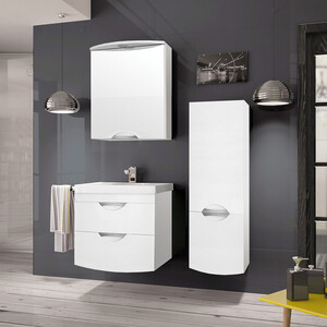 Зеркальный шкаф Style line Жасмин-2 Люкс 60 с подсветкой, белый (ЛС-00000216)