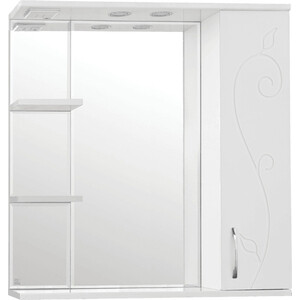 Зеркало-шкаф Style line Панда Фьюжн 80 с подсветкой, белый (ЛС-00000080)