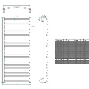 Полотенцесушитель водяной Grota Calma 63х120