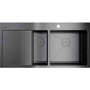 Кухонная мойка Omoikiri Akisame 100-2 GM-R вороненая сталь (4973104)