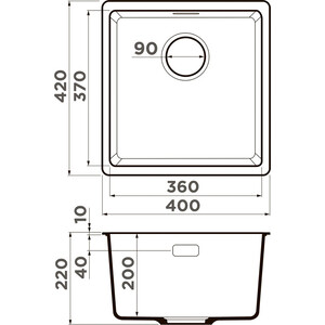 Кухонная мойка Omoikiri Kata 40-U BE 40x42 ваниль (4993394)