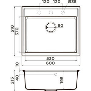 Кухонная мойка Omoikiri Daisen 60 BL черная (4993622)