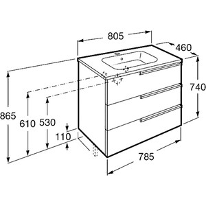Тумба под раковину Roca Victoria Nord Ice Edition 80 белый глянец (ZRU9302835)