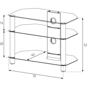 Тумба под телевизор Sonorous NEO 370 B HBLK