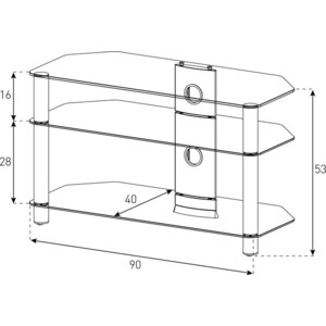 Тумба под телевизор Sonorous NEO 390 B SLV