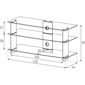 Тумба под телевизор Sonorous PL 3100 B-SLV
