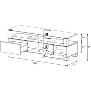 Тумба под телевизор Sonorous MD 9140 B-HBLK-BLK