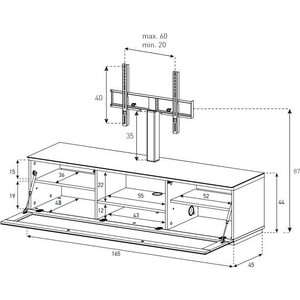 Тумба под телевизор Sonorous ST 161F WHT MOL BS