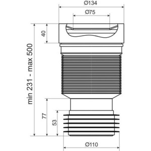 Гофра АНИ пласт для унитаза (K828)