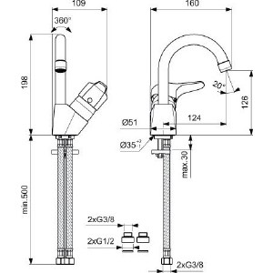 Смеситель для раковины Vidima Next хром (BA367AA)