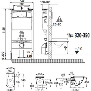 Комплект унитаза Roca Gap Duplo WC унитаз с микролифтом + инсталляция+ кнопка хром (893104100)