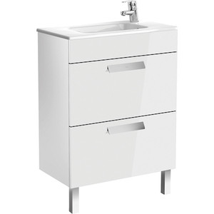 Тумба с раковиной Roca Debba 60 белый глянец (ZRU9302708 + 32799H000)