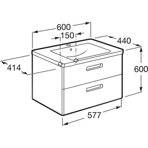 Тумба с раковиной Roca Gap 60 белая (ZRU9302734 + 327472000)