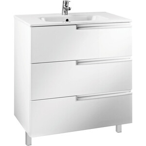 Тумба с раковиной Roca Victoria Nord Ice Edition 80 белый глянец (ZRU9302835 + 32799C000)