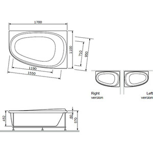 Акриловая ванна Am.Pm Like 170x110 правая (W80A-170R110W-A)