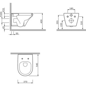 Унитаз подвесной (чаша) Am.Pm Inspire FlashClean безободковый (C501700WH)