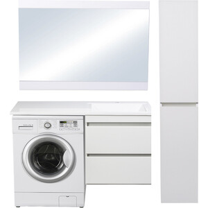 Тумба под раковину Style line Даллас Люкс 58 (120) подвесная, под стиральную машину, белая (СС-00000469)