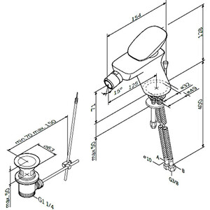 Смеситель для биде Am.Pm Spirit 2.0 с донным клапаном, хром (F70A83100)