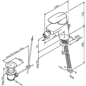 Смеситель для биде Am.Pm Spirit 2.1 с донным клапаном, хром (F71A83100)