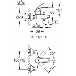 Комплект смесителей Grohe Eurosmart (124446)