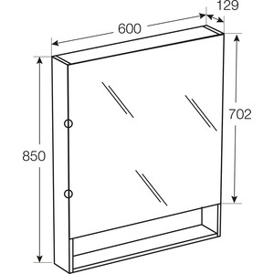 Зеркальный шкаф Roca Gap 60 белый глянец (ZRU9302885)