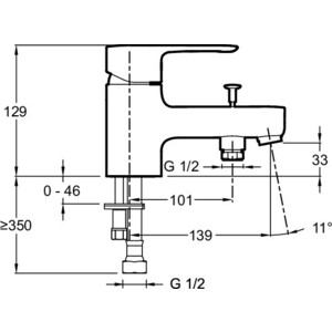 Смеситель на борт ванны Jacob Delafon July хром (E16044-4-CP)