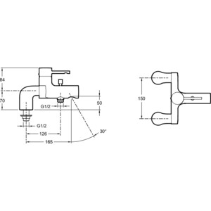 Смеситель на борт ванны Jacob Delafon Cuff хром (E37043-CP)