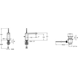 Смеситель для раковины Jacob Delafon Composed с донным клапаном, хром (E73158-CP)
