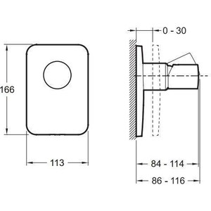 Смеситель для душа Jacob Delafon Toobi встраиваемый, для механизма 98699D-NF, хром (E98707-CP)