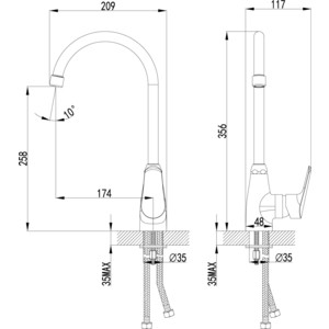 Смеситель для кухни Lemark Partner (LM6555C)