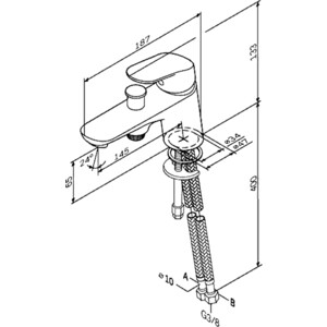 Смеситель на борт ванны Am.Pm Like хром (F8010232)