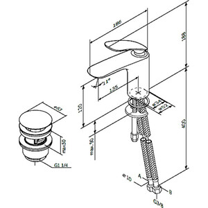 Смеситель для раковины Am.Pm Sensation с донным клапаном, хром (F3082164)