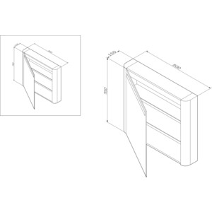 Зеркальный шкаф Am.Pm Sensation 80 левый, с подсветкой, табачный дуб (M30MCL0801TF)