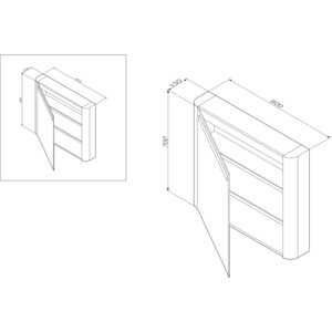 Зеркальный шкаф Am.Pm Sensation 80 левый, с подсветкой, белый глянец (M30MCL0801WG)