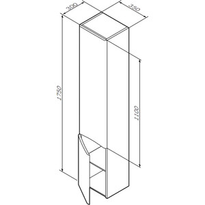 Пенал Am.Pm Like 35 левый, белый глянец (M80CHL0356WG)