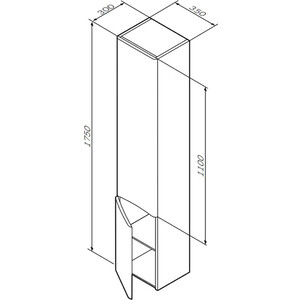 Пенал Am.Pm Like 35 правый, белый глянец (M80CHR0356WG)